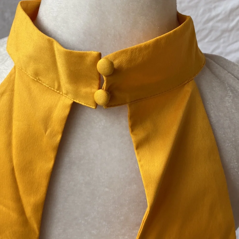 White House Black market beautiful gold colored halter top. - Picture 4 of 6